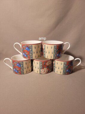 PTS International Interiors Provence (Lot of 5) Cups Only (no saucer) EXCELLENT!